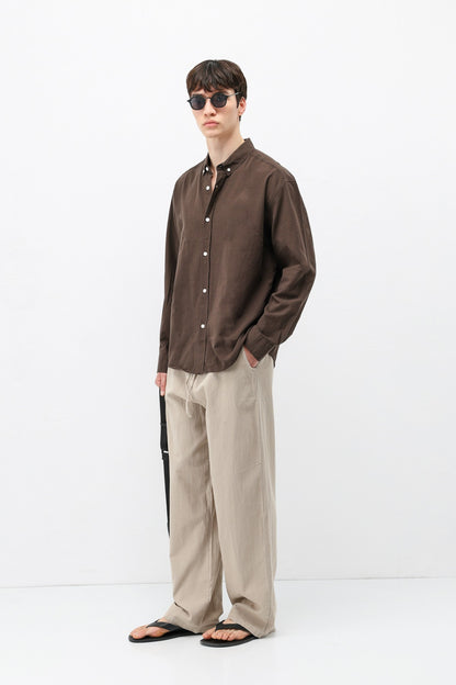 Basic Oversize Pamuk Keten Gömlek