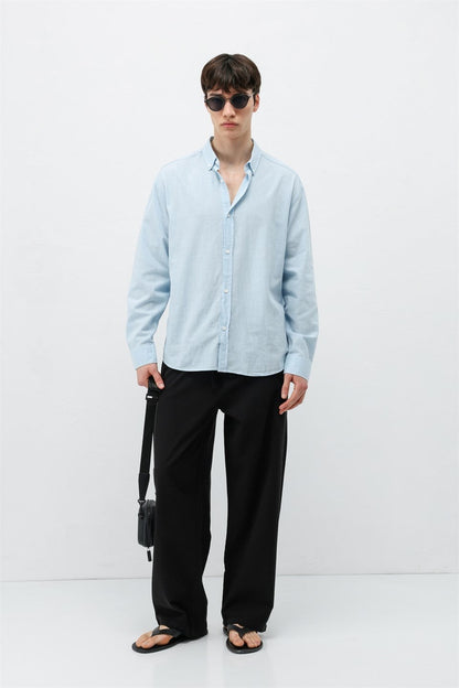 Basic Oversize Pamuk Keten Gömlek