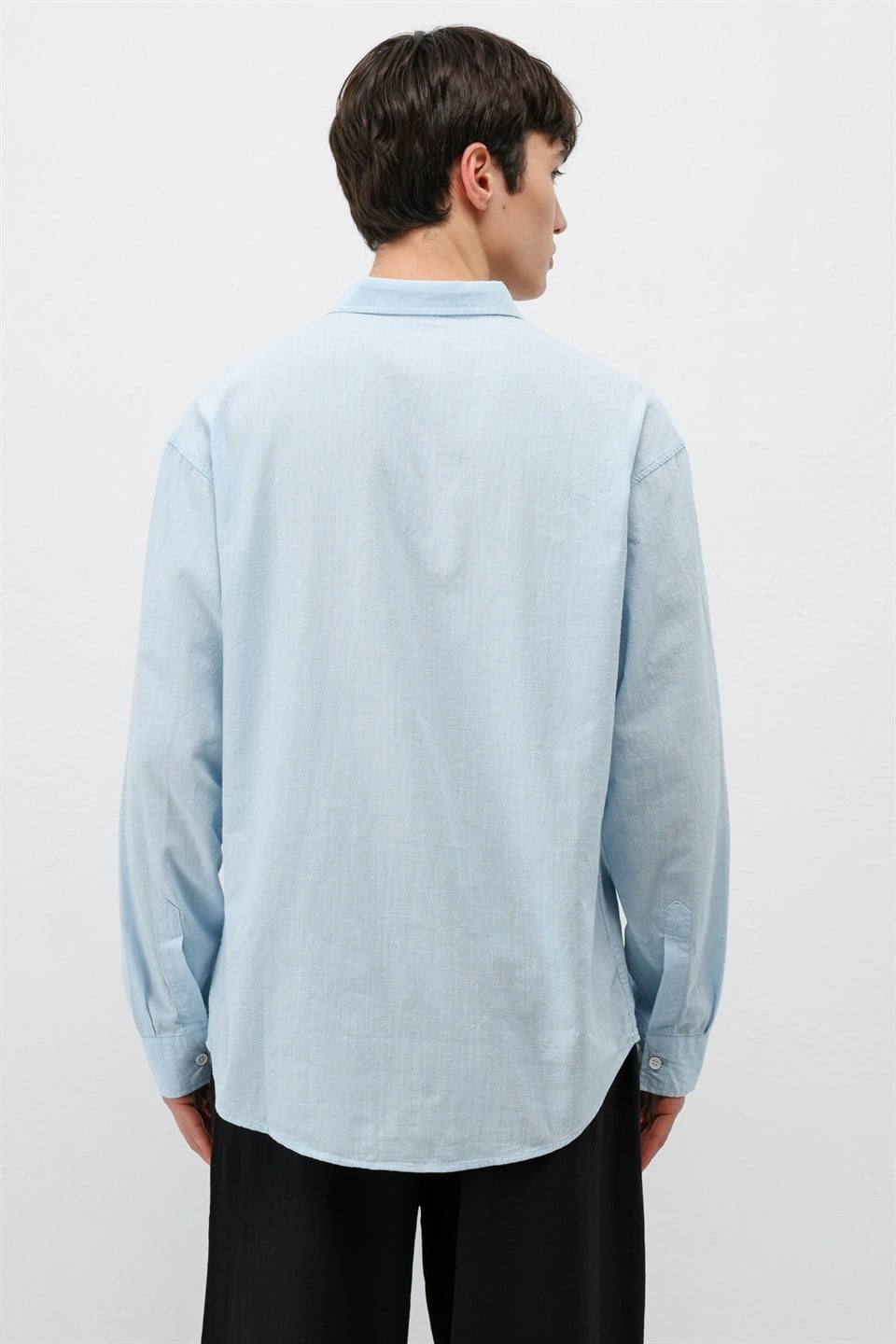 Basic Oversize Pamuk Keten Gömlek