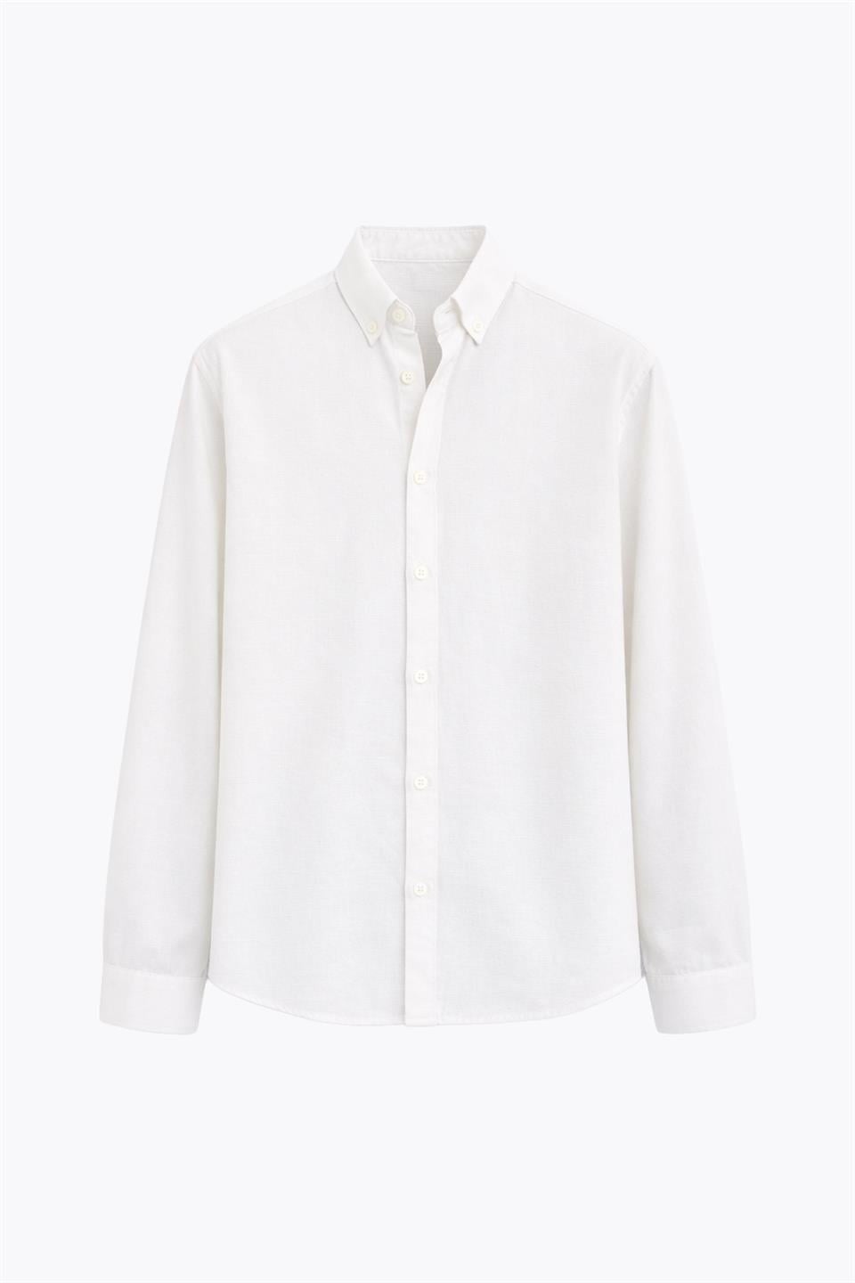 Basic Oversize Pamuk Keten Gömlek