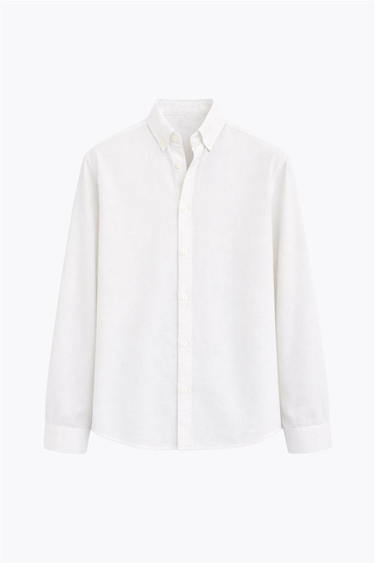 Basic Oversize Pamuk Keten Gömlek