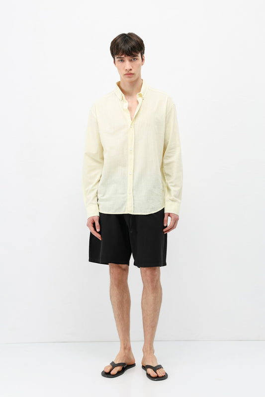 Basic Oversize Pamuk Keten Gömlek