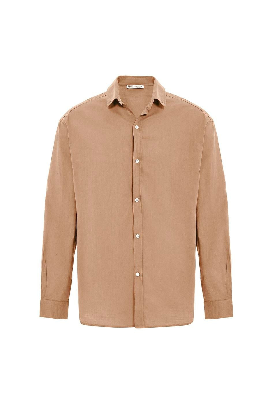 Basic Oversize Pamuk Keten Gömlek