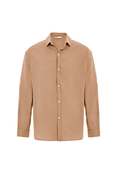 Basic Oversize Pamuk Keten Gömlek