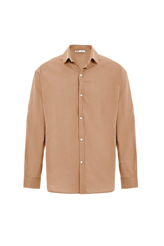 Basic Oversize Pamuk Keten Gömlek