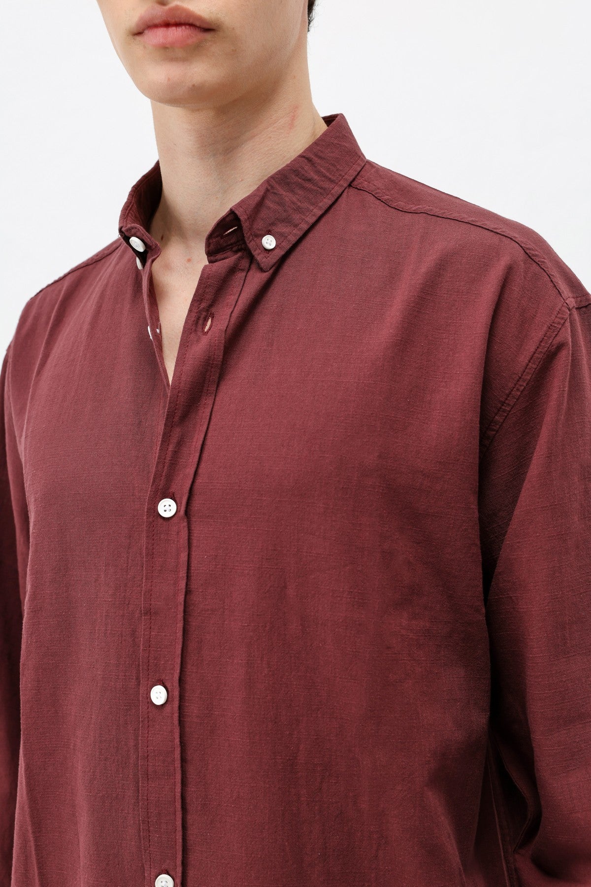 Basic Oversize Pamuk Keten Gömlek