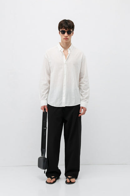 Basic Oversize Pamuk Keten Gömlek
