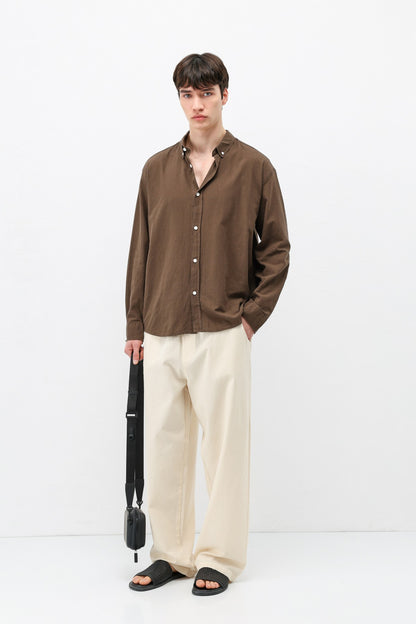 Basic Oversize Pamuk Keten Gömlek