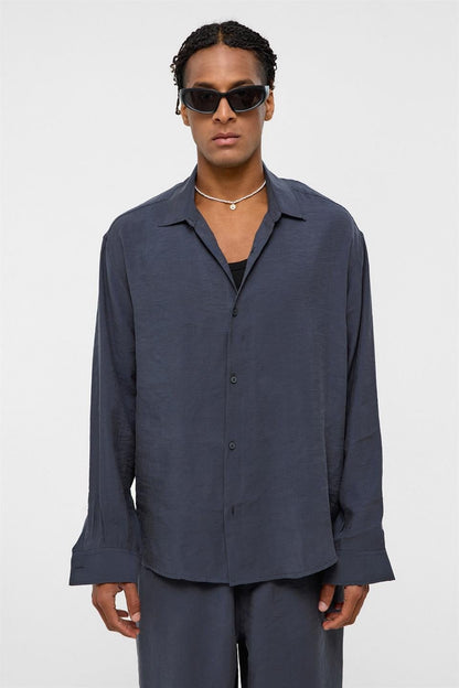 Basic Oversize Uzun Kollu Modal Karışımlı Gömlek