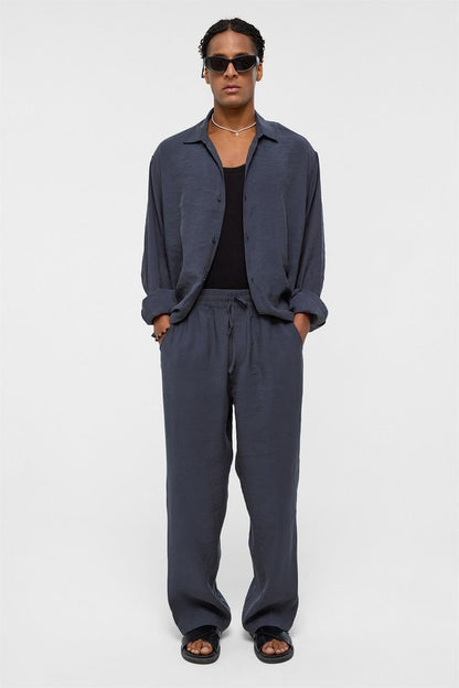 Basic Oversize Uzun Kollu Modal Karışımlı Gömlek