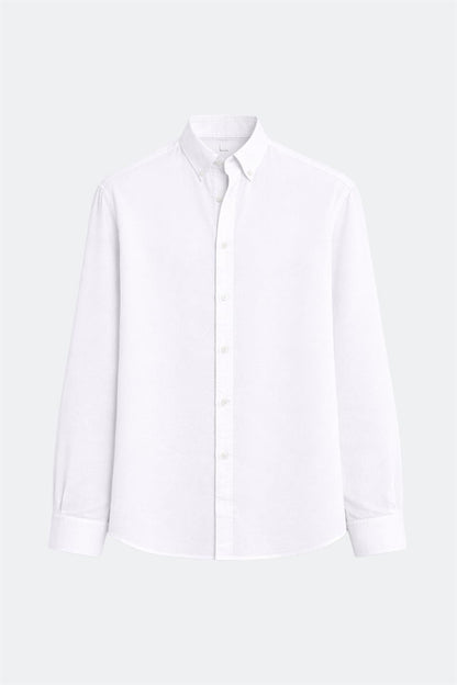 %100 Keten Oversize Uzun Kollu Gömlek