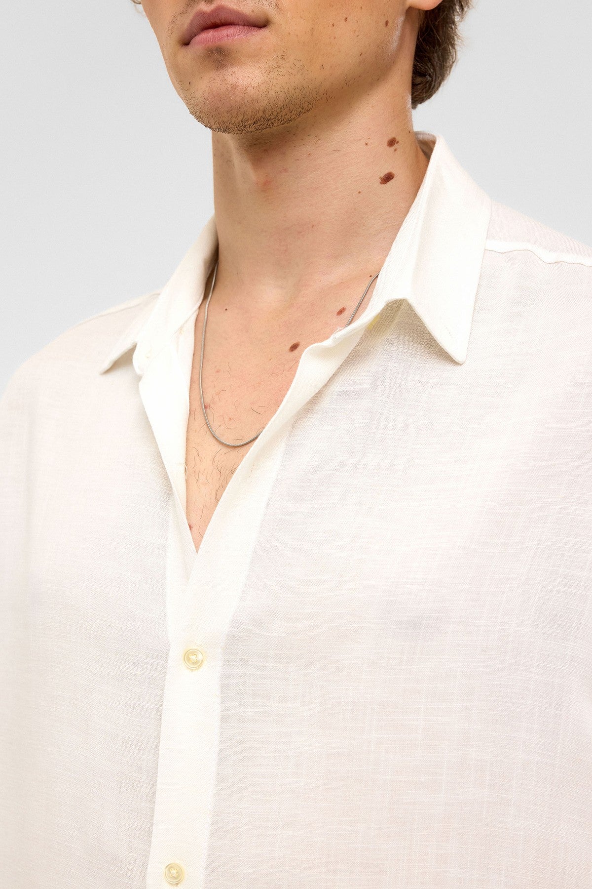 Oversize Uzun Kollu Keten Gömlek
