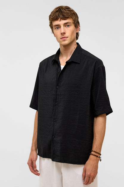 Basic Oversize Kısa Kollu Modal Gömlek