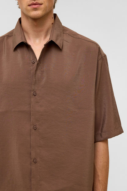 Basic Oversize Kısa Kollu Modal Gömlek