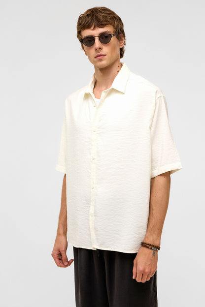 Basic Oversize Kısa Kollu Modal Gömlek