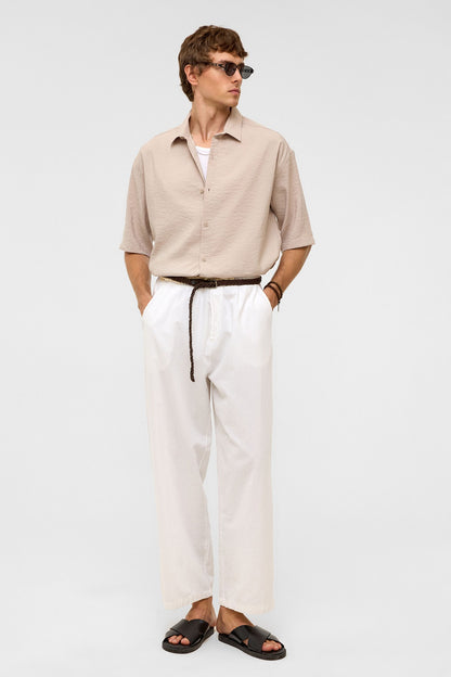 Basic Oversize Kısa Kollu Modal Gömlek
