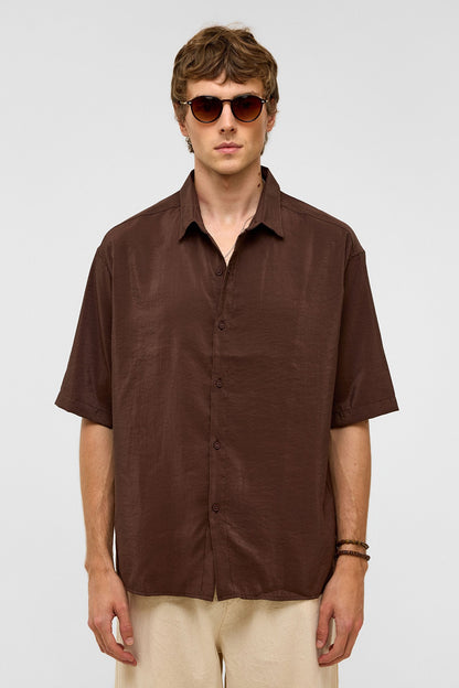 Basic Oversize Kısa Kollu Modal Gömlek