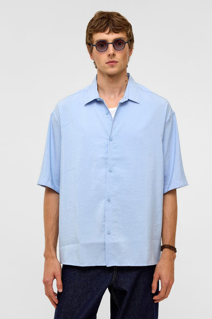Basic Oversize Kısa Kollu Modal Gömlek