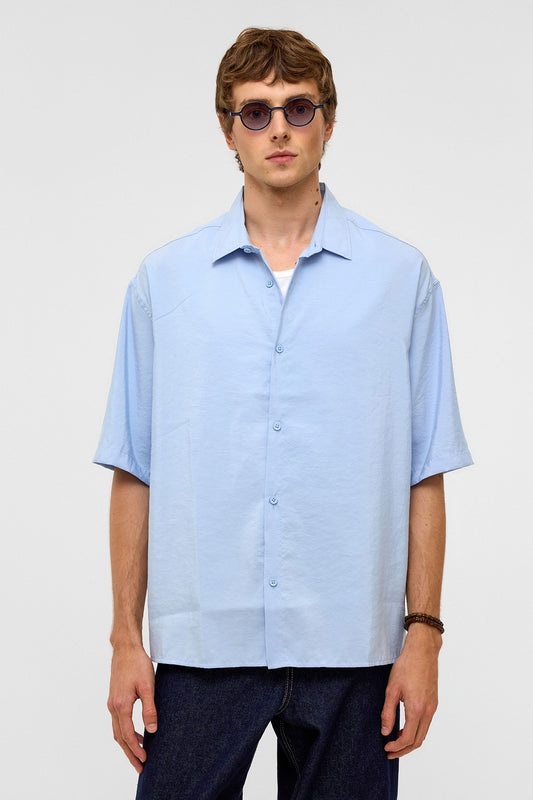 Basic Oversize Kısa Kollu Modal Gömlek
