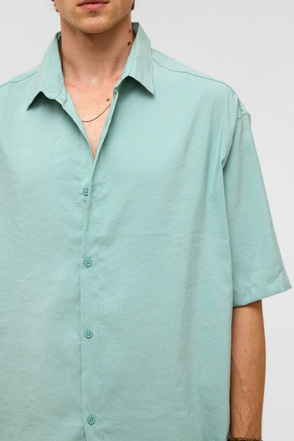 Basic Oversize Kısa Kollu Modal Gömlek