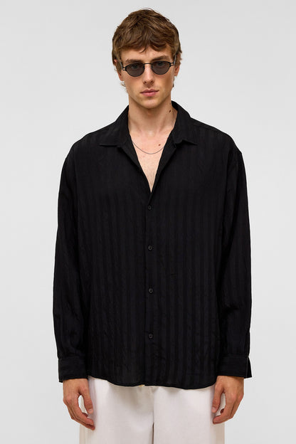 Oversize Uzun Kollu Modal Kumaş Gömlek