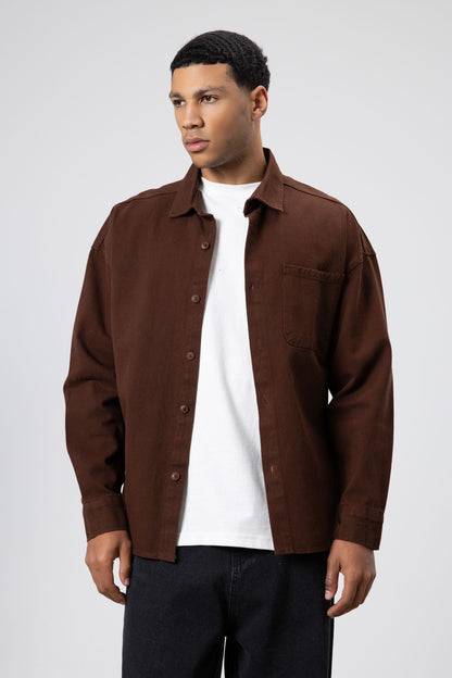 Oversize Gabardin Gömlek Ceket