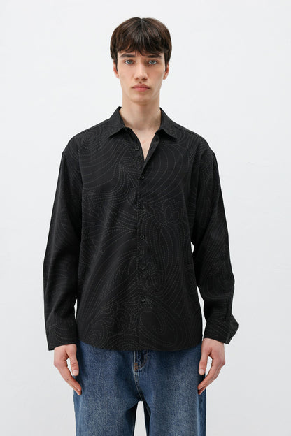 Oversize Dikiş Detaylı Gömlek
