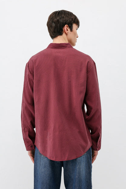 Oversize Dikiş Detaylı Gömlek