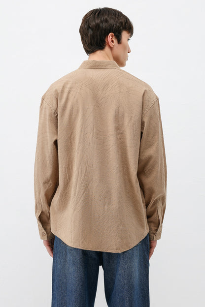 Oversize Dikiş Detaylı Gömlek