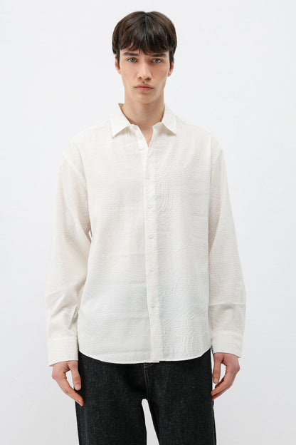 Oversize Dikiş Detaylı Gömlek