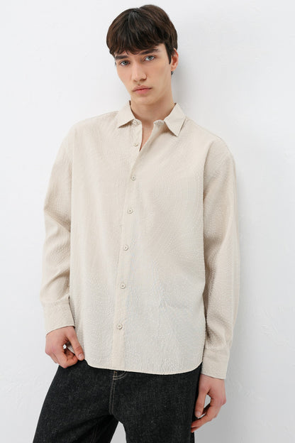 Oversize Dikiş Detaylı Gömlek