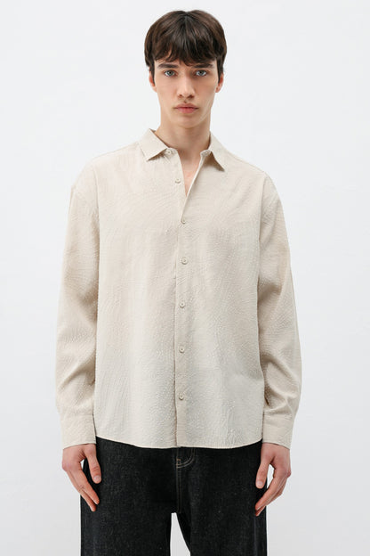 Oversize Dikiş Detaylı Gömlek
