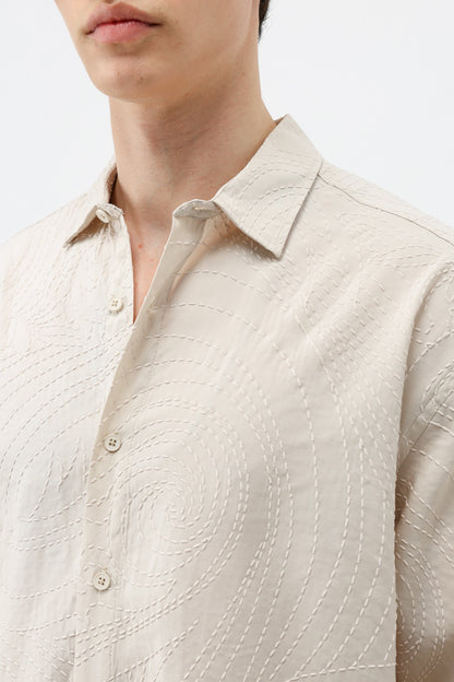 Oversize Dikiş Detaylı Gömlek