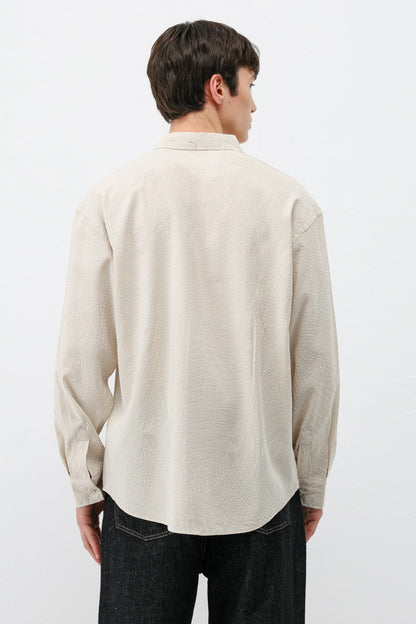 Oversize Dikiş Detaylı Gömlek