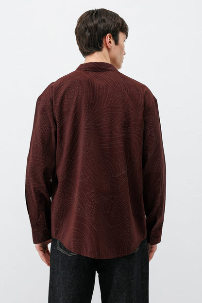 Oversize Dikiş Detaylı Gömlek