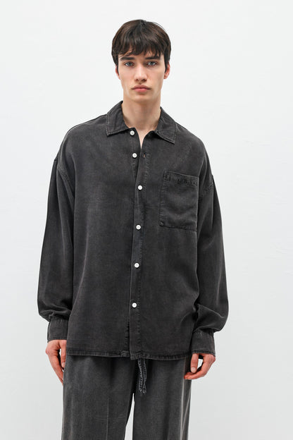 Oversize Yıkamalı Cep Detaylı Gömlek