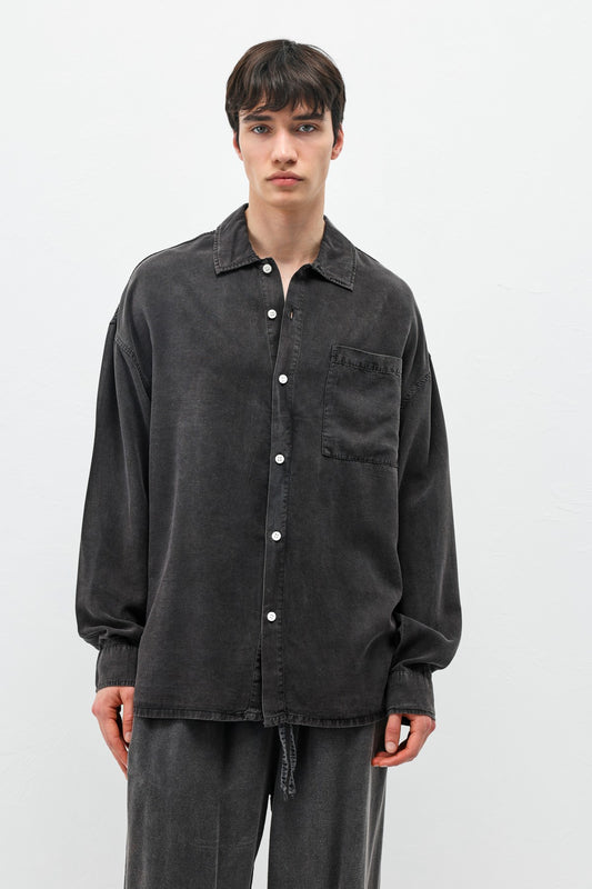 Oversize Yıkamalı Cep Detaylı Gömlek