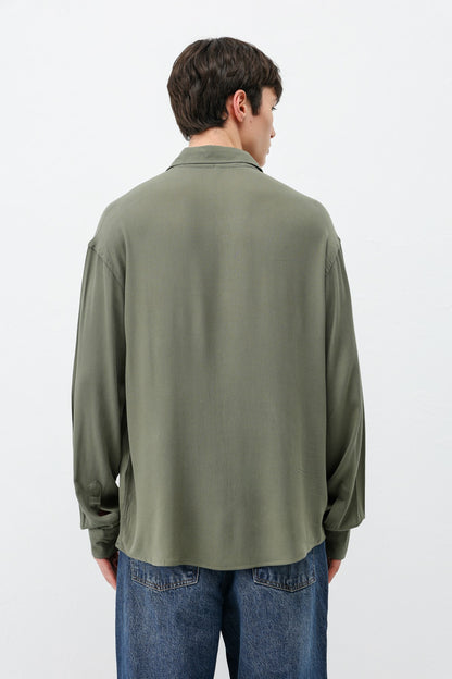 Hafif Dokulu Oversize Gömlek