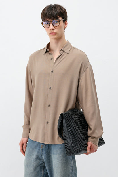 Hafif Dokulu Oversize Gömlek