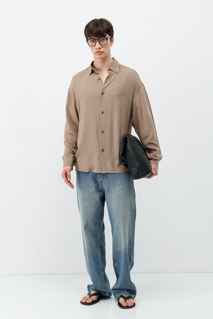 Hafif Dokulu Oversize Gömlek