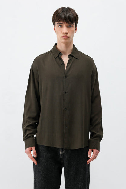 Hafif Dokulu Oversize Gömlek