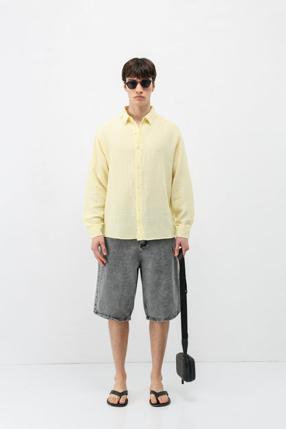 Müslin Kumaş Oversize Gömlek