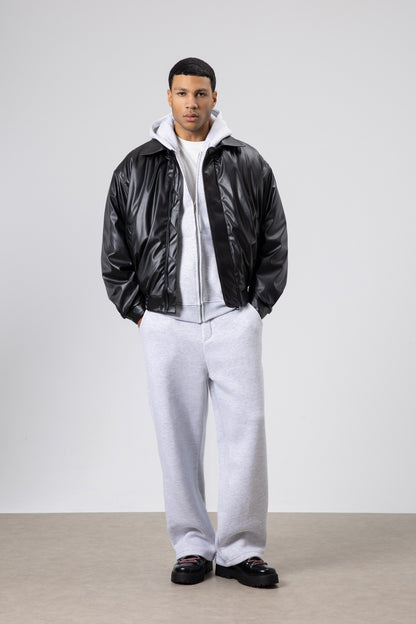 Basic Suni Deri Oversize Ceket
