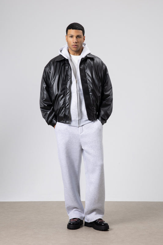 Basic Suni Deri Oversize Ceket