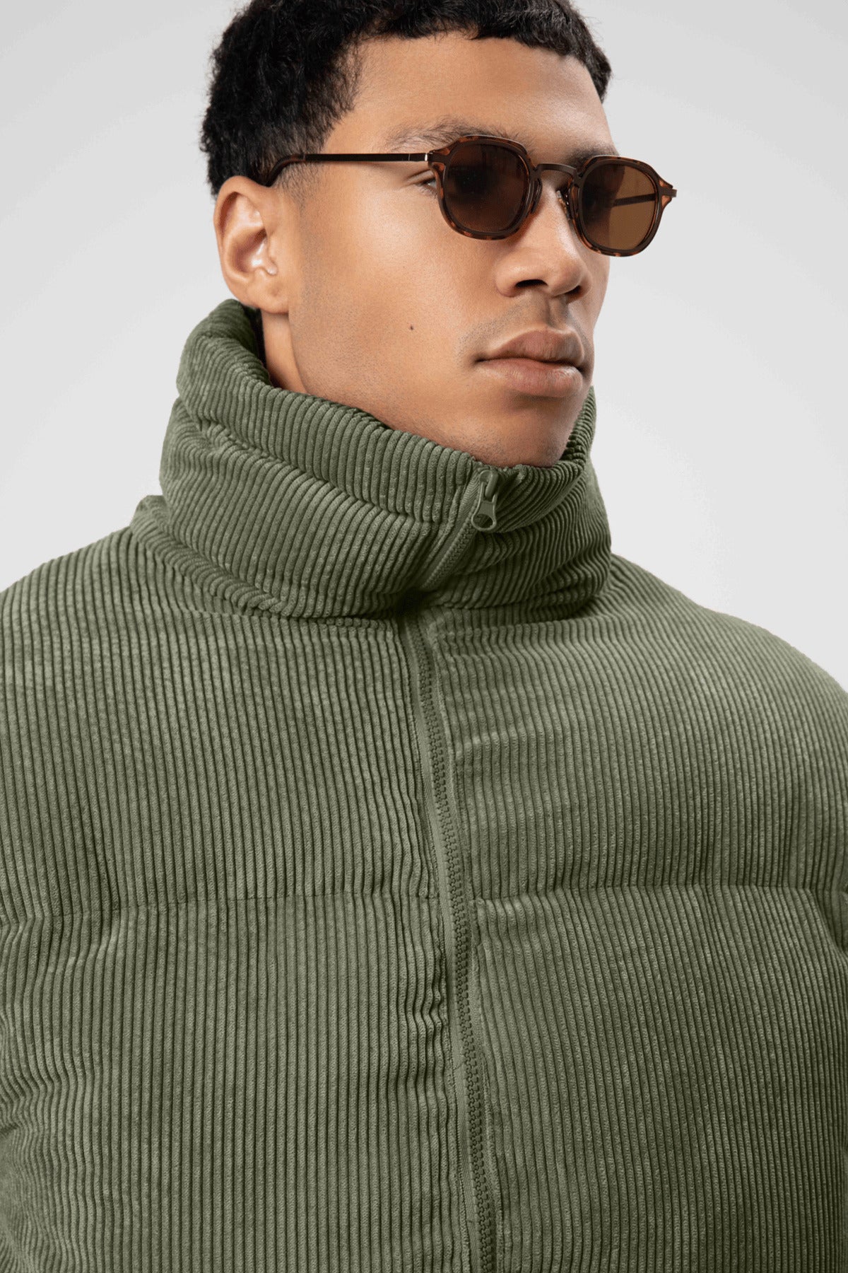 Oversize Kadife Şişme Mont
