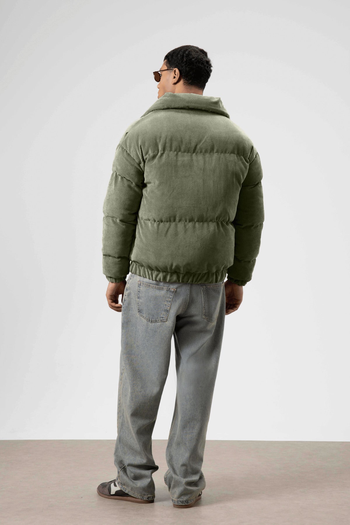 Oversize Kadife Şişme Mont
