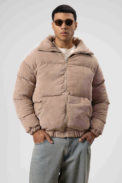 Oversize Kadife Şişme Mont