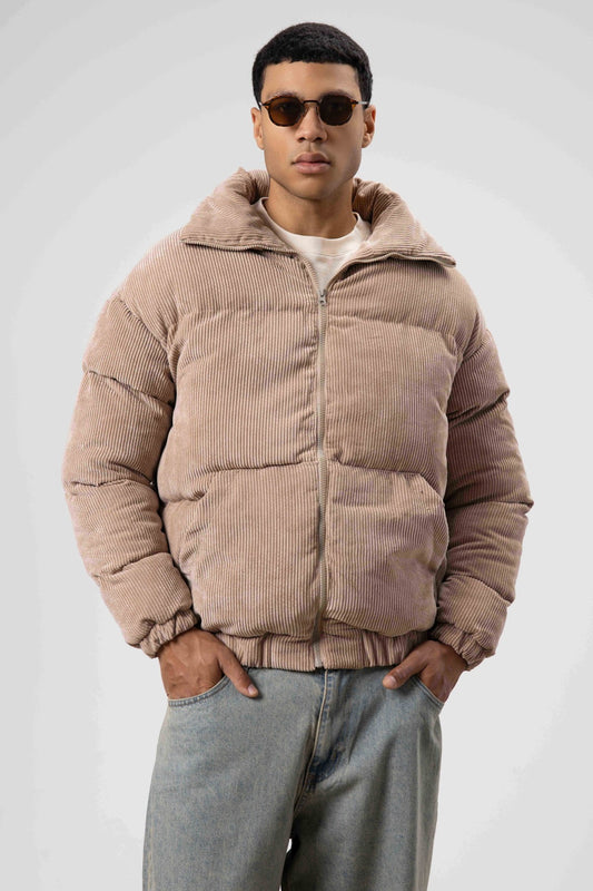 Oversize Kadife Şişme Mont
