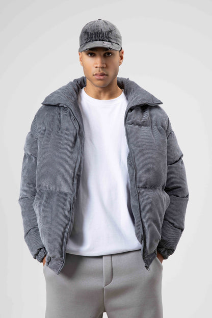 Oversize Kadife Şişme Mont