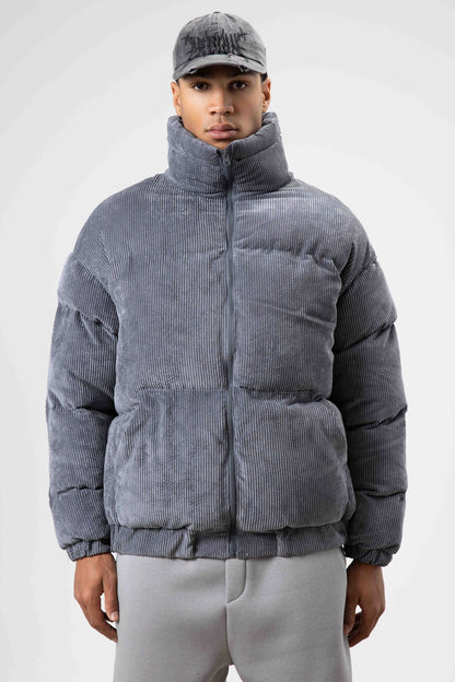Oversize Kadife Şişme Mont